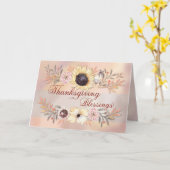 Thanksgiving Zegeningen Zonnebloem met Waterverf Kaart (Gele Bloem)