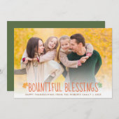 Thanksgiving zegent fotogroet feestdagenkaart (Voorkant / Achterkant)