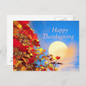 Thanksgiving zon en Herfst Feestdagenkaart (Voorkant / Achterkant)