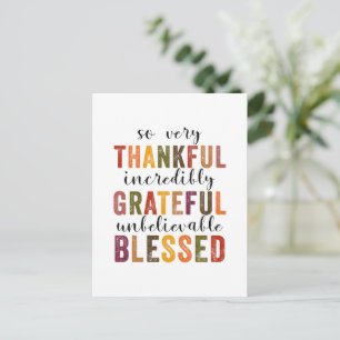 Thanksgiving zonder dank voor de grateful Blessed Feestdagenkaart