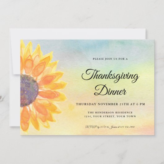 Thanksgiving Zonnebloem Kaart (Voorkant)