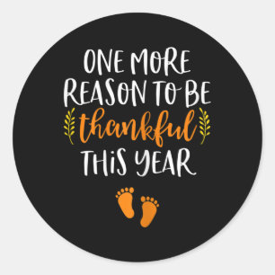 Thanksgiving Zwangerschap Aankondiging Herfst Baby Ronde Sticker