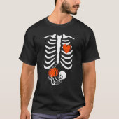 Thanksgiving Zwangerschap Aankondiging Skeleton Ba T-shirt (Voorkant)