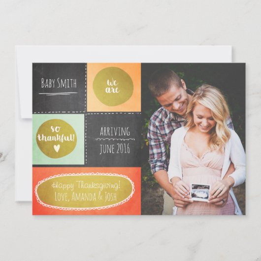 Thanksgiving zwangerschapsaankondiging Herfst Chal Aankondiging (Voorkant)