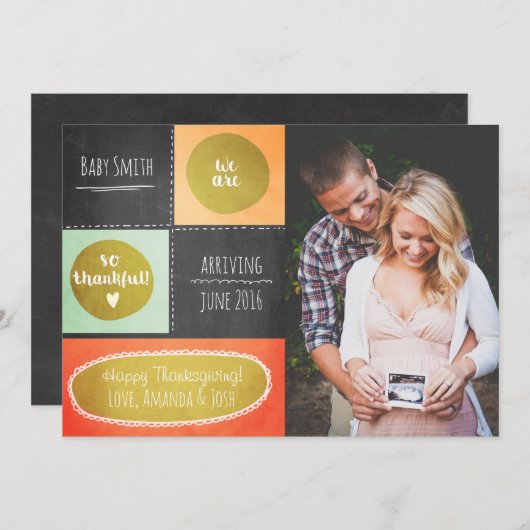 Thanksgiving zwangerschapsaankondiging Herfst Chal Aankondiging (Voorkant / Achterkant)