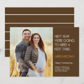 Thanksgiving zwangerschapsaankondiging Kaart (Voorkant / Achterkant)