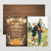 Thanksgiving zwangerschapsaankondiging Little Pump Feestdagenkaart (Voorkant / Achterkant)