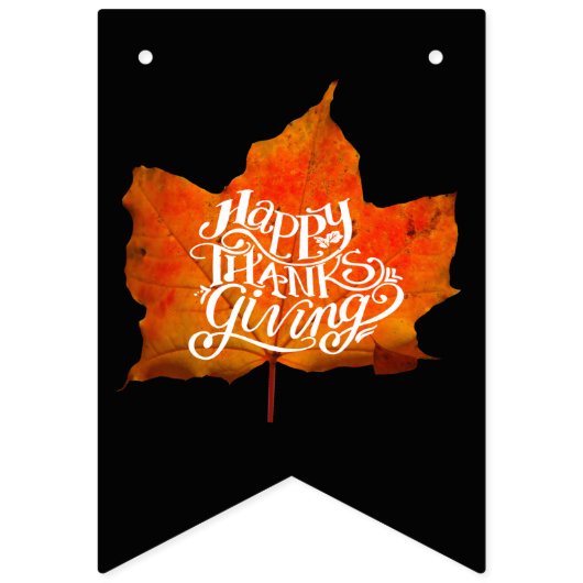 THANKSGIVING ZWART EN ORANJE BUNTGERVLAKKEN VLAGGETJES (Eerste vlag)