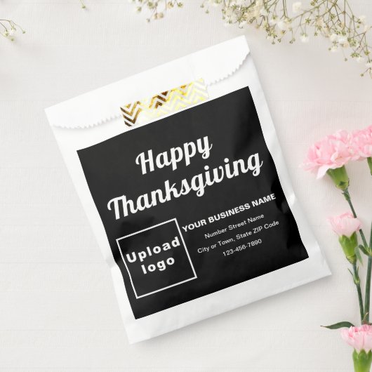 Thanksgiving zwarte achtergrondpapiertas voor bedr bedankzakje (Gezegeld)