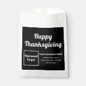 Thanksgiving zwarte achtergrondpapiertas voor bedr bedankzakje (Voorkant)