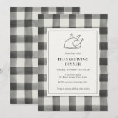 Thanksgiving Zwarte Buffelspellen dineren Kaart (Voorkant / Achterkant)