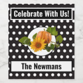 Thanksgiving zwarte en witte pokadop wijn etiket (Enkel label)