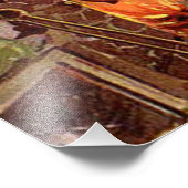 Thanksgiving zwarte katteFireplace Turkije Foto Afdruk (Hoek)