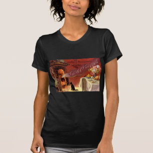 Thanksgiving zwarte katteFireplace Turkije T-shirt