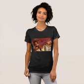 Thanksgiving zwarte katteFireplace Turkije T-shirt (Voorkant volledig)