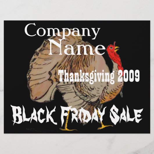 Thanksgiving - zwarte vrijdagbladbrochure flyer (Achterkant)