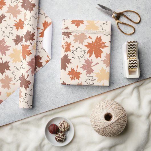 Thanksgivingen dag ontwerp, herfst natuurlijke bla cadeaupapier (Crafts)