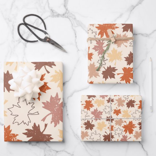 Thanksgivingen dag ontwerp, herfst natuurlijke bla inpakpapier vel (Voorkant)