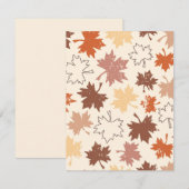 Thanksgivingen dag ontwerp, herfst natuurlijke bla RSVP kaartje (Voorkant / Achterkant)