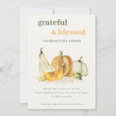 Thanksgivingen van soft Floral Pumpkin-diner Feestdagenkaart (Voorkant)