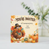 Thanksgivingfeest uitnodiging (Staand voorkant)