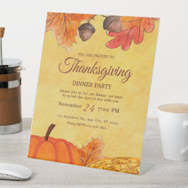 Thanksgivingfeest uitnodiging Thanksgiving Dinner Reclamebord Met Voetstuk