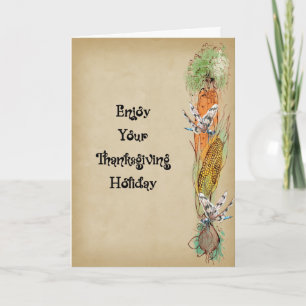Thanksgivingkaart met groenten en libellen kaart