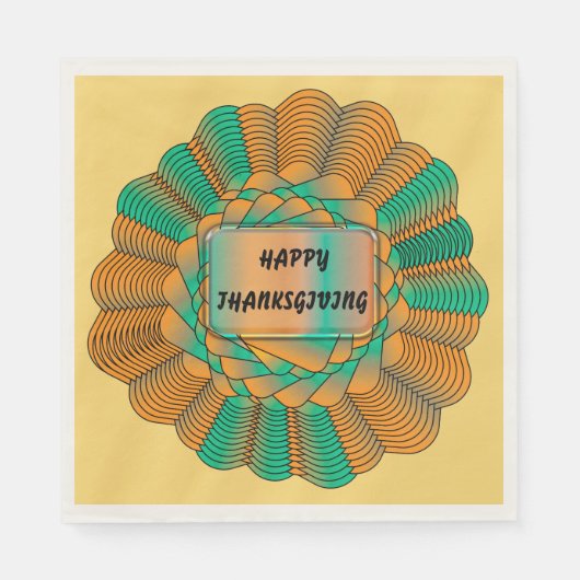 Thanksgivng Set Moderne Gold Fall Colors Servet (Voorkant)