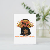 THANKSGIVUKAH INDIAN MENORAH MAN BRIEFKAART (Staand voorkant)