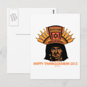 THANKSGIVUKAH INDIAN MENORAH MAN BRIEFKAART (Voorkant / Achterkant)