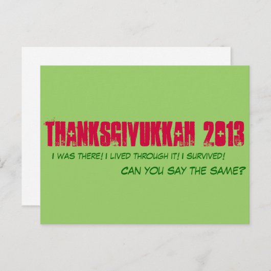 Thanksgivukkah 2013 - Briefkaart (Voorkant / Achterkant)