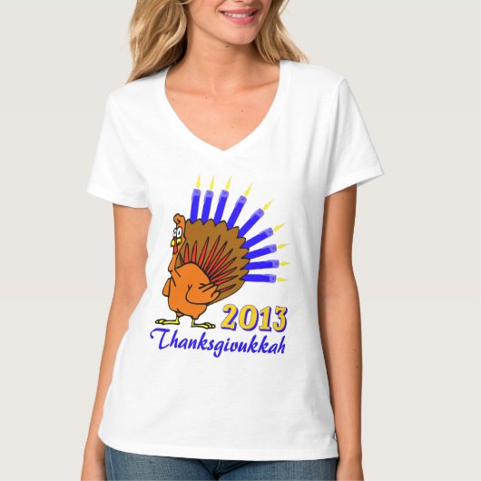 Thanksgivukkah 2013 Menurkey T-Shirt (Voorkant)
