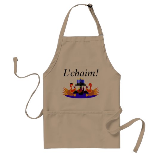 Thanksgivukkah Apron Funny Wine Toasting Turkeys Standaard Schort (Voorkant)