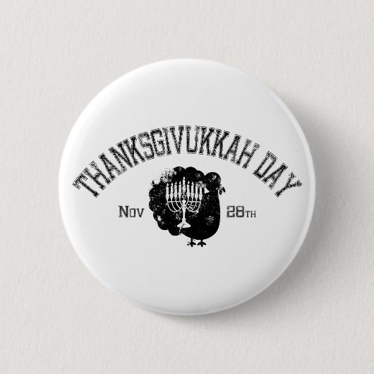 Thanksgivukkah Day Turkey Menorah Ronde Button 5,7 Cm (Voorkant)