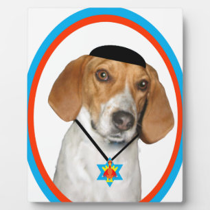 Thanksgivukkah Funny Hound Dog met Yamaka Fotoplaat