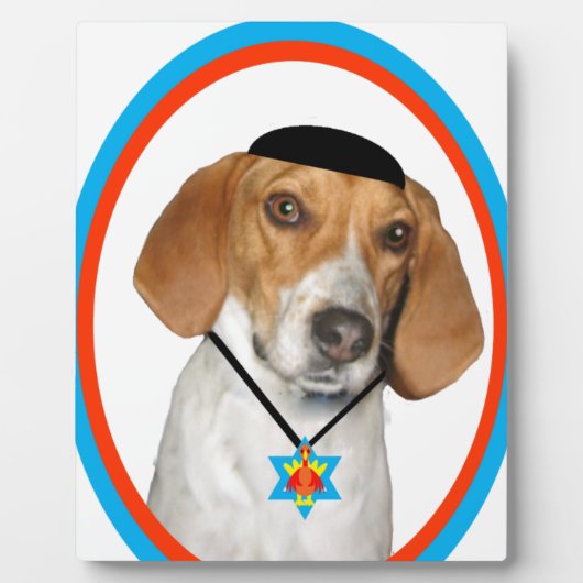Thanksgivukkah Funny Hound Dog met Yamaka Fotoplaat (Voorkant)