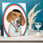 Thanksgivukkah Funny Hound Dog met Yamaka Fotoplaat (Zijkant)