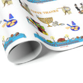 THANKSGIVUKKAH GEEFT BEDANKT VOOR HANUKKAH CADEAUPAPIER (Rol Hoek)