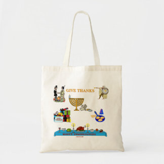 THANKSGIVUKKAH GEEFT BEDANKT VOOR HANUKKAH TOTE BAG