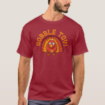 Thanksgivukkah Gobble Tov Turkey T-shirt<br><div class="desc">Viel Thanksgivukkah 2013 met dit klassieke Gobble Tov t-shirt! Met een grappige gele, oranje en bruine cartoon kalkoen met een yamaka en een ster van David ketting. Een Hanukkah-Thanksgiving zal niet meer dan 77.000 jaar voorkomen! Pak dit geweldige keepjesshirt voor dit eens-in-een-leven-feest. *Maakt een perfect grappig geschenk voor Hanukkah EN...</div>