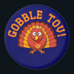 Thanksgivukkah Gobble Tov Turkije magneet<br><div class="desc">Vier Thanksgivukkah 2013 met deze klassieke Gobble Tov magneet! Met een grappige gele, oranje en bruine cartoon kalkoen met een yamaka, en een Star of David ketting. Een Chanoeka-Thanksgiving zal nog 77.000 jaar duren! Pak deze grote aandenken magneet voor dit éénmaal-in-een-leven-feest. * Maakt een perfect leuk cadeau voor Chanoeka EN...</div>