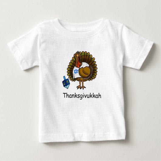 Thanksgivukkah Jewish Turkey Baby T-Shirt (Voorkant)