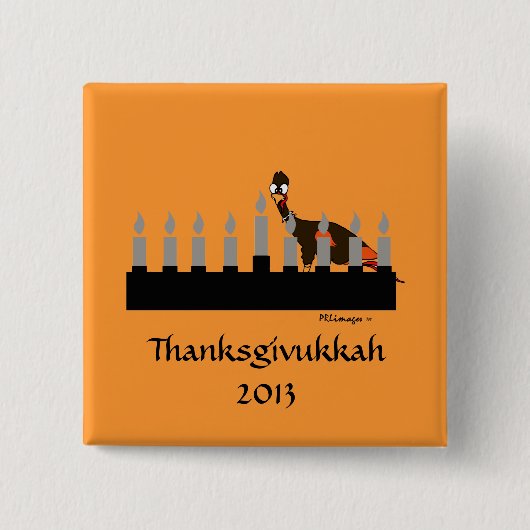Thanksgivukkah Menorah Button (Voorkant)