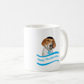 Thanksgivukkah Mok Funny Hound Dog met Yamaka (Voorkant rechts)