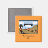 Thanksgivukkah Scene Magnet (Voorkant / Achterkant)