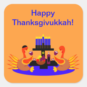 Thanksgivukkah Stickers Wijnproeverij Kalkoenen