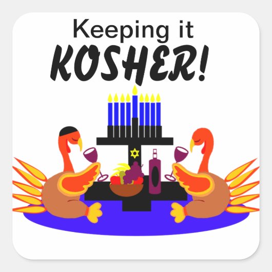 Thanksgivukkah Stickers Wijnproeverij Kalkoenen (Voorkant)