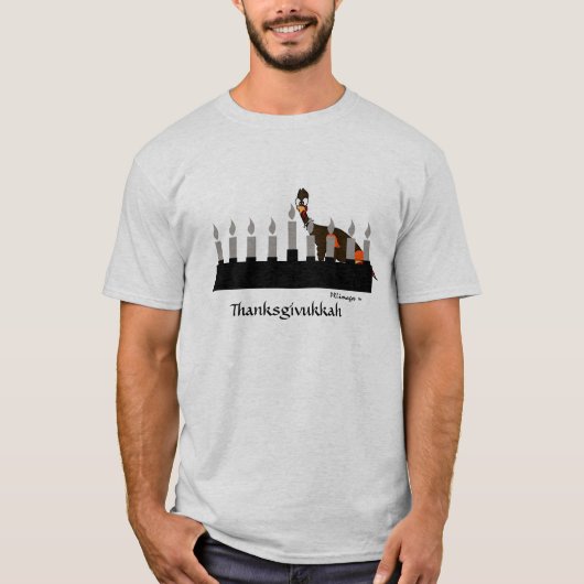 Thanksgivukkah Turkey and Menorah T-Shirt (Voorkant)