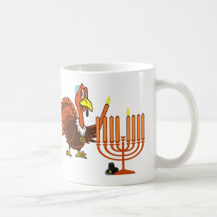 Thanksgivukkah Turkey Lighting Menorah Coffee Mok
