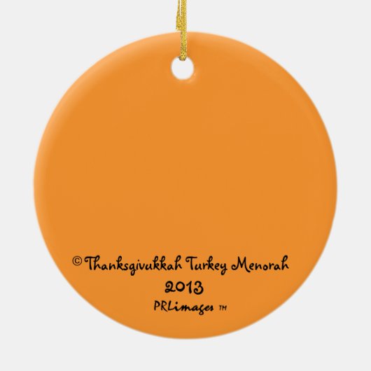 Thanksgivukkah Turkey Menorah Ornament (Achterkant)